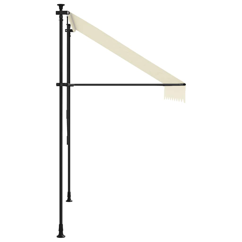 vidaXL Markiza zwijana, kremowa, 250x150 cm, tkanina i stal