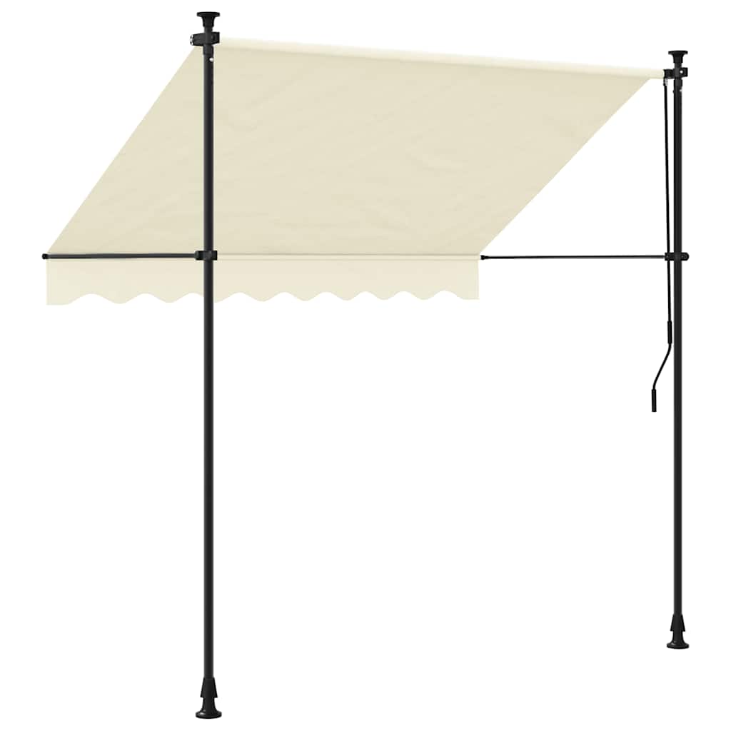 vidaXL Markiza zwijana, kremowa, 250x150 cm, tkanina i stal