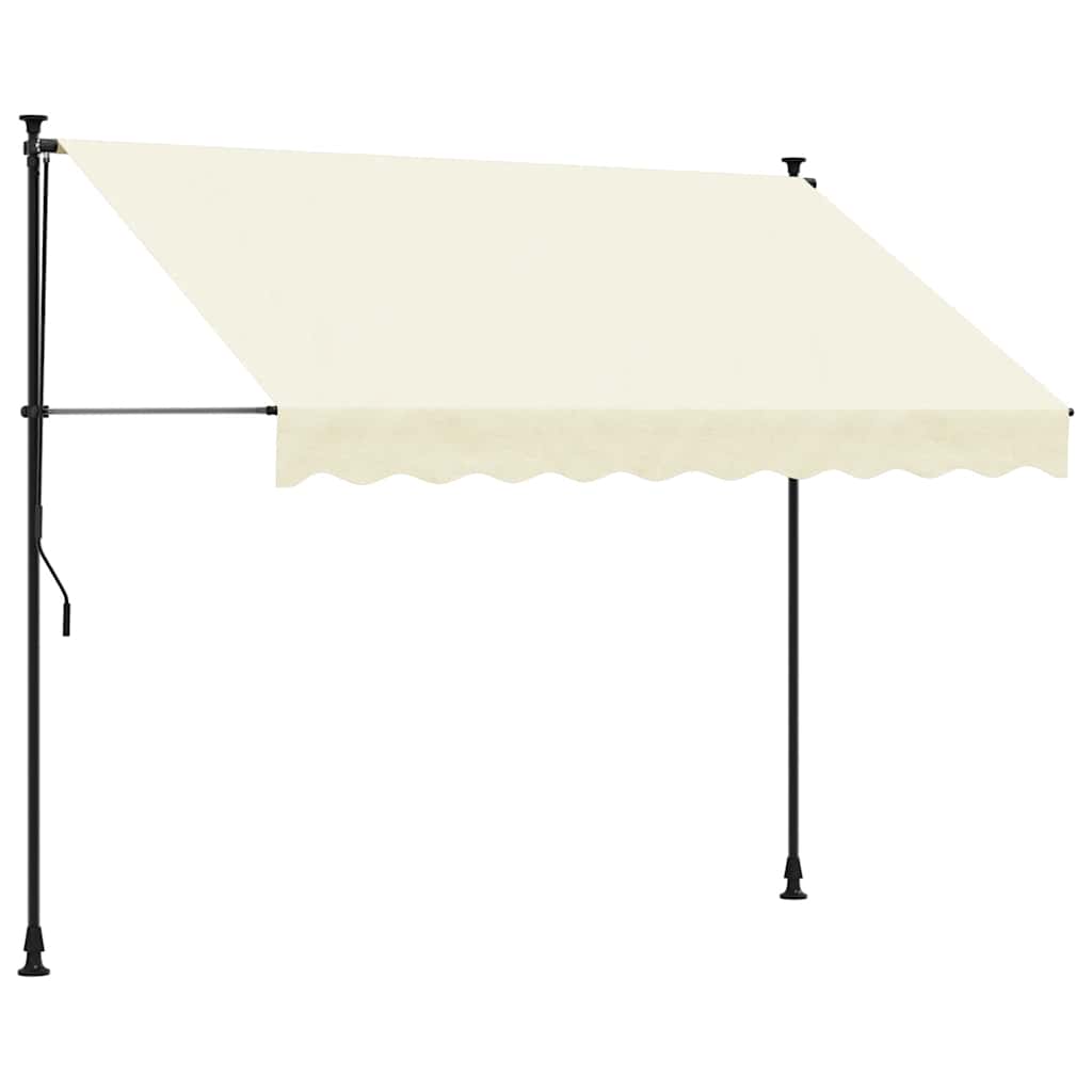 vidaXL Markiza zwijana, kremowa, 300x150 cm, tkanina i stal
