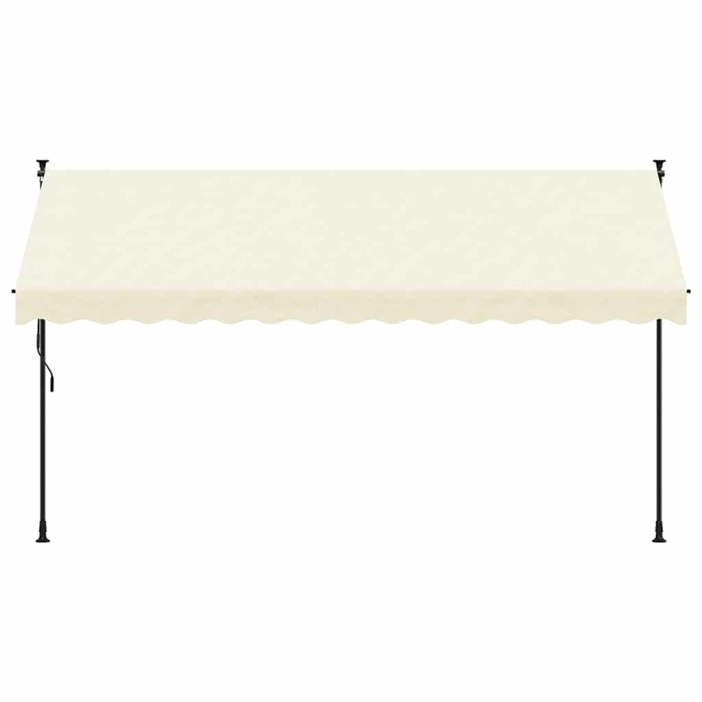vidaXL Markiza zwijana, kremowa, 350x150 cm, tkanina i stal