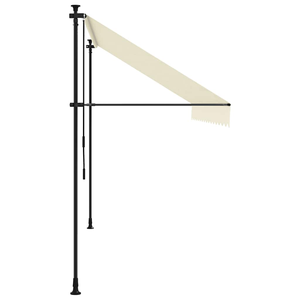 vidaXL Markiza zwijana, kremowa, 350x150 cm, tkanina i stal