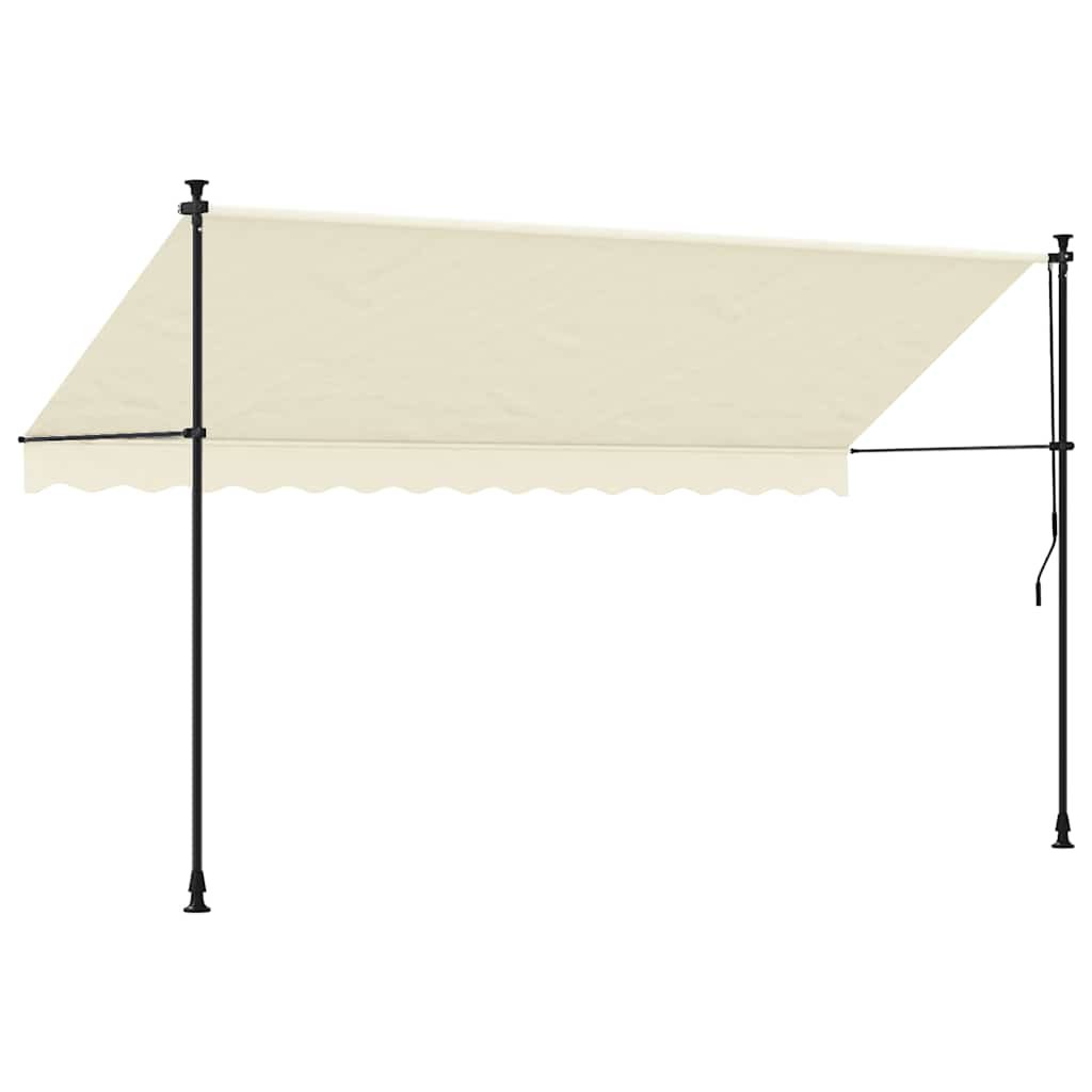 vidaXL Markiza zwijana, kremowa, 350x150 cm, tkanina i stal