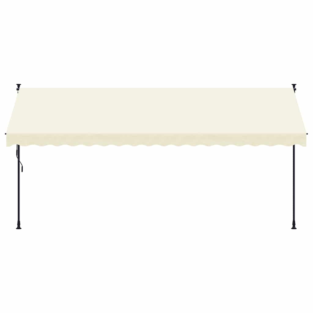 vidaXL Markiza zwijana, kremowa, 400x150 cm, tkanina i stal