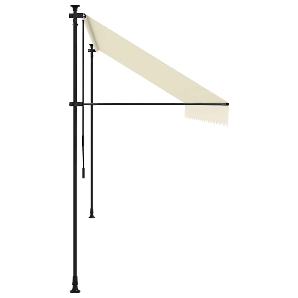 vidaXL Markiza zwijana, kremowa, 400x150 cm, tkanina i stal