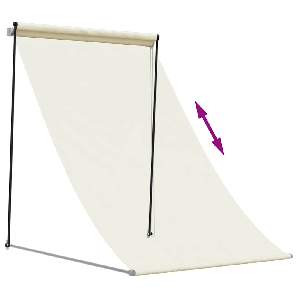 vidaXL Markiza zwijana, kremowa, 100x150 cm, tkanina i stal
