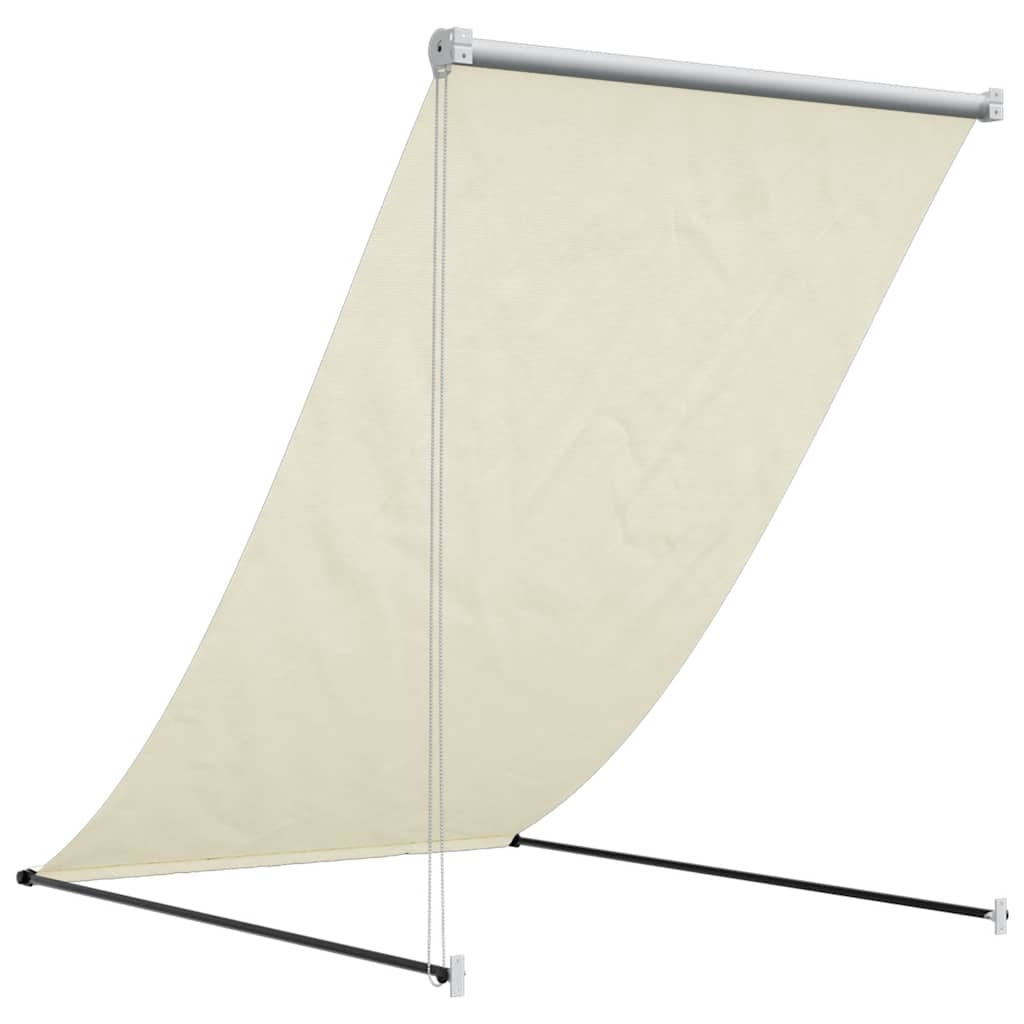 vidaXL Markiza zwijana, kremowa, 150x150 cm, tkanina i stal