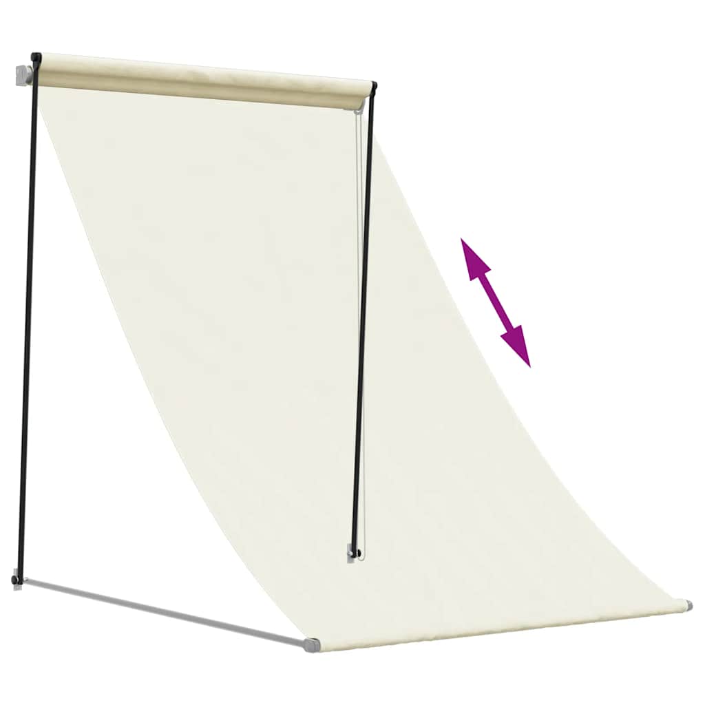 vidaXL Markiza zwijana, kremowa, 150x150 cm, tkanina i stal