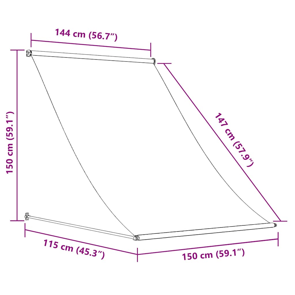 vidaXL Markiza zwijana, kremowa, 150x150 cm, tkanina i stal
