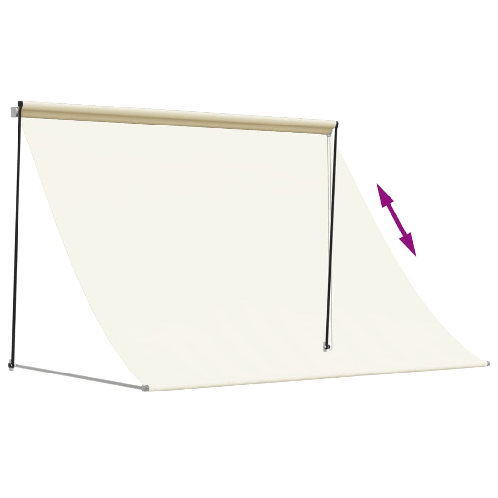 vidaXL Markiza zwijana, kremowa, 200x150 cm, tkanina i stal