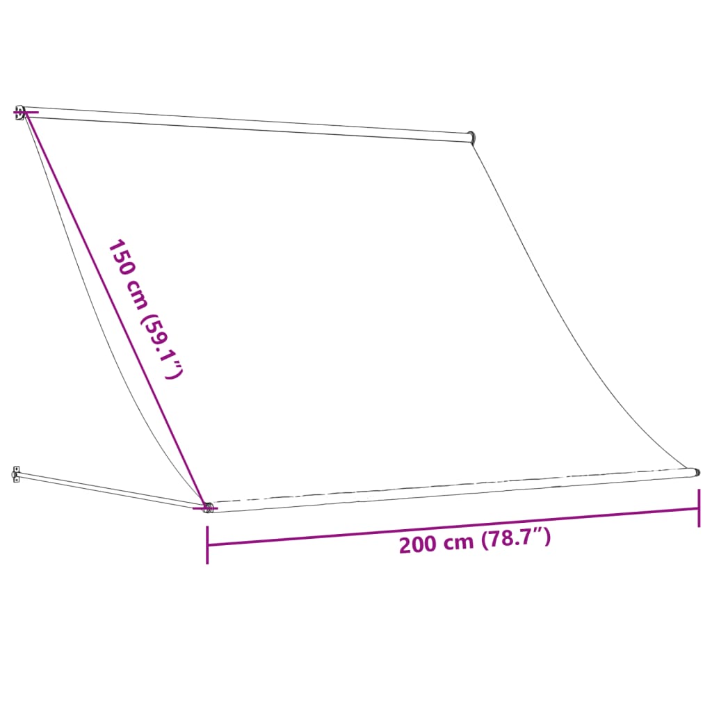 vidaXL Markiza zwijana, kremowa, 200x150 cm, tkanina i stal