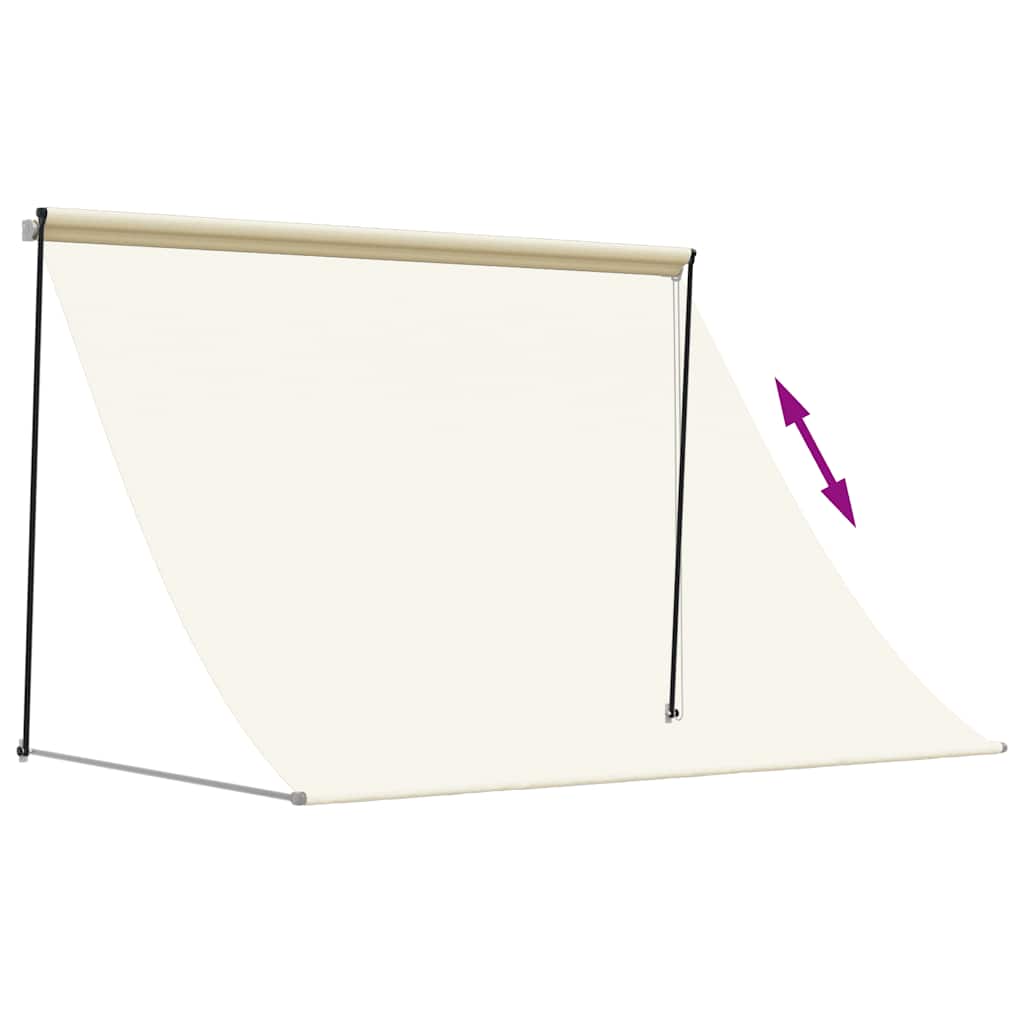 vidaXL Markiza zwijana, kremowa, 250x150 cm, tkanina i stal