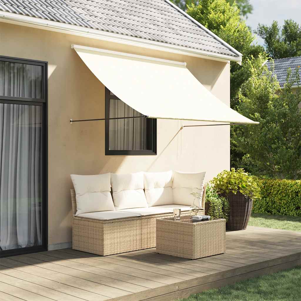 vidaXL Markiza zwijana, kremowa, 250x150 cm, tkanina i stal