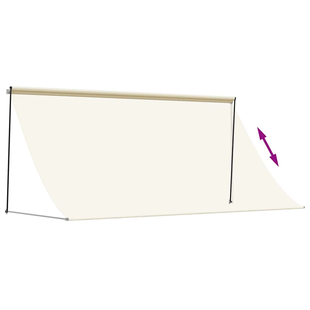 vidaXL Markiza zwijana, kremowa, 300x150 cm, tkanina i stal