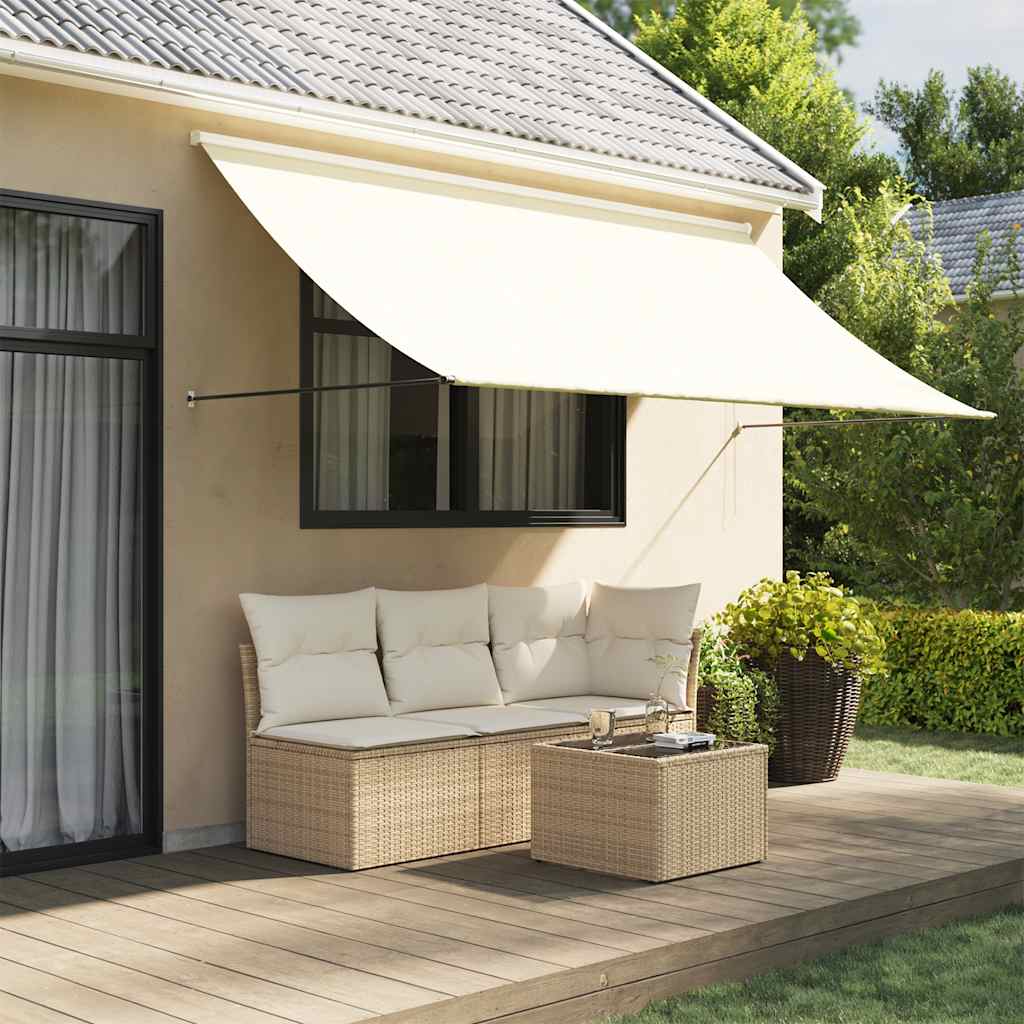 vidaXL Markiza zwijana, kremowa, 300x150 cm, tkanina i stal