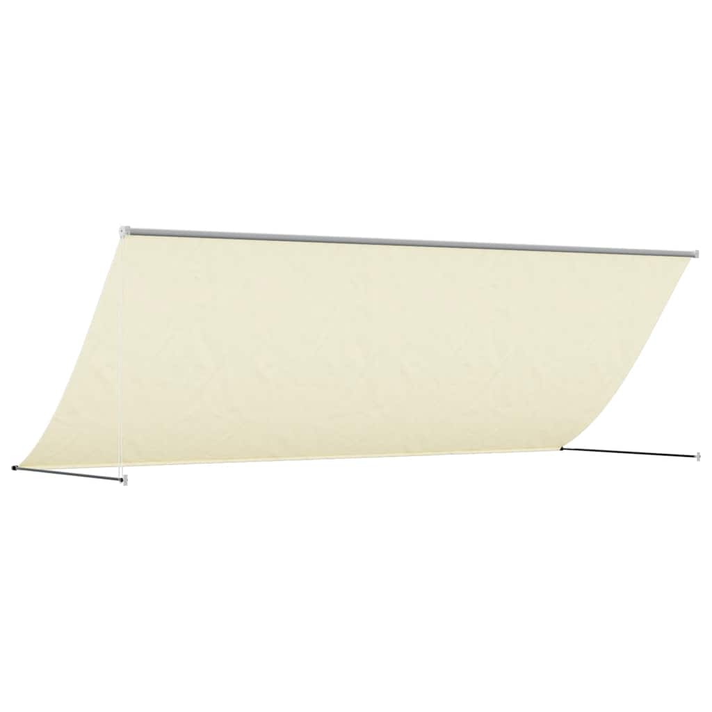 vidaXL Markiza zwijana, kremowa, 400x150 cm, tkanina i stal