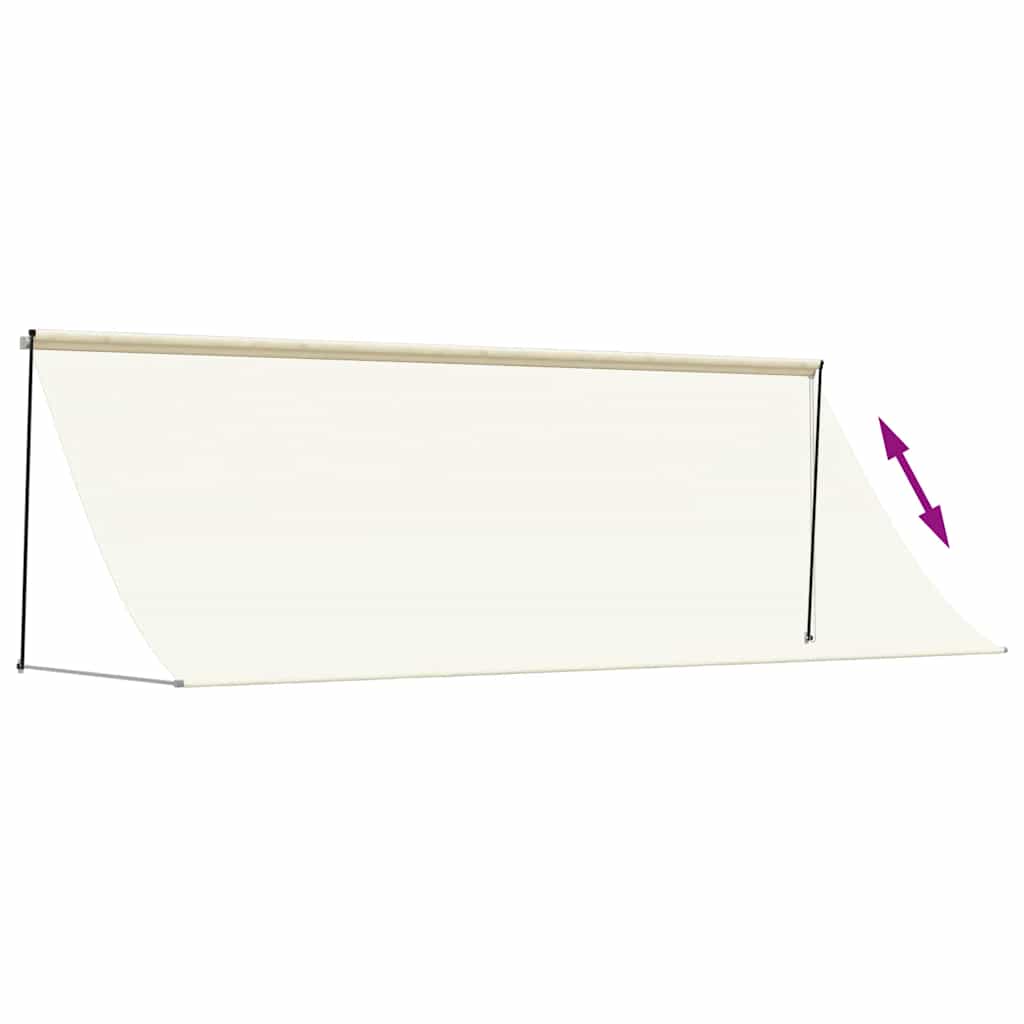 vidaXL Markiza zwijana, kremowa, 400x150 cm, tkanina i stal
