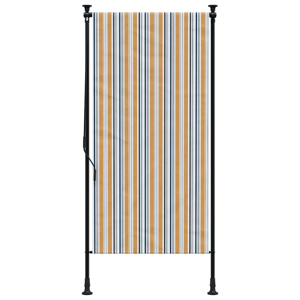 vidaXL Roleta zewnętrzna, żółto-biała, 120x270 cm, tkanina i stal