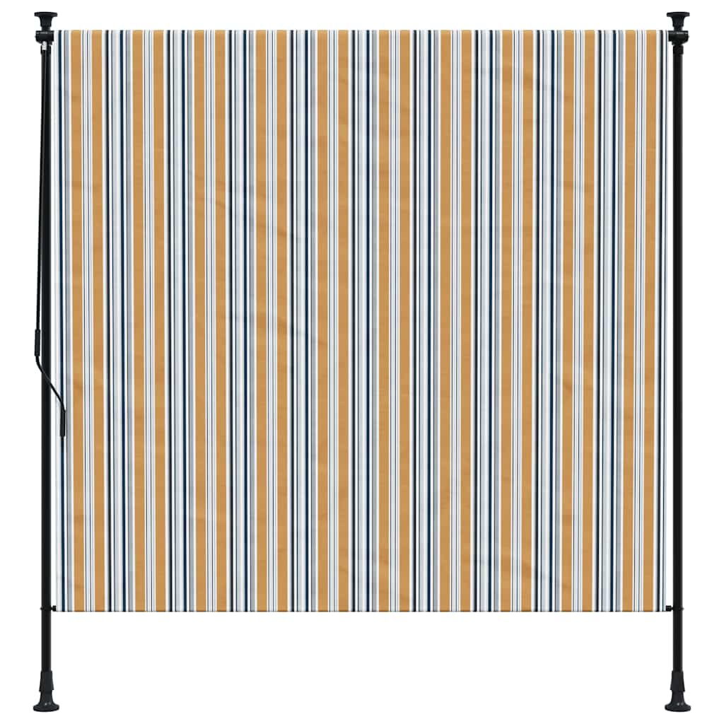 vidaXL Roleta zewnętrzna, żółto-biała, 200x270 cm, tkanina i stal