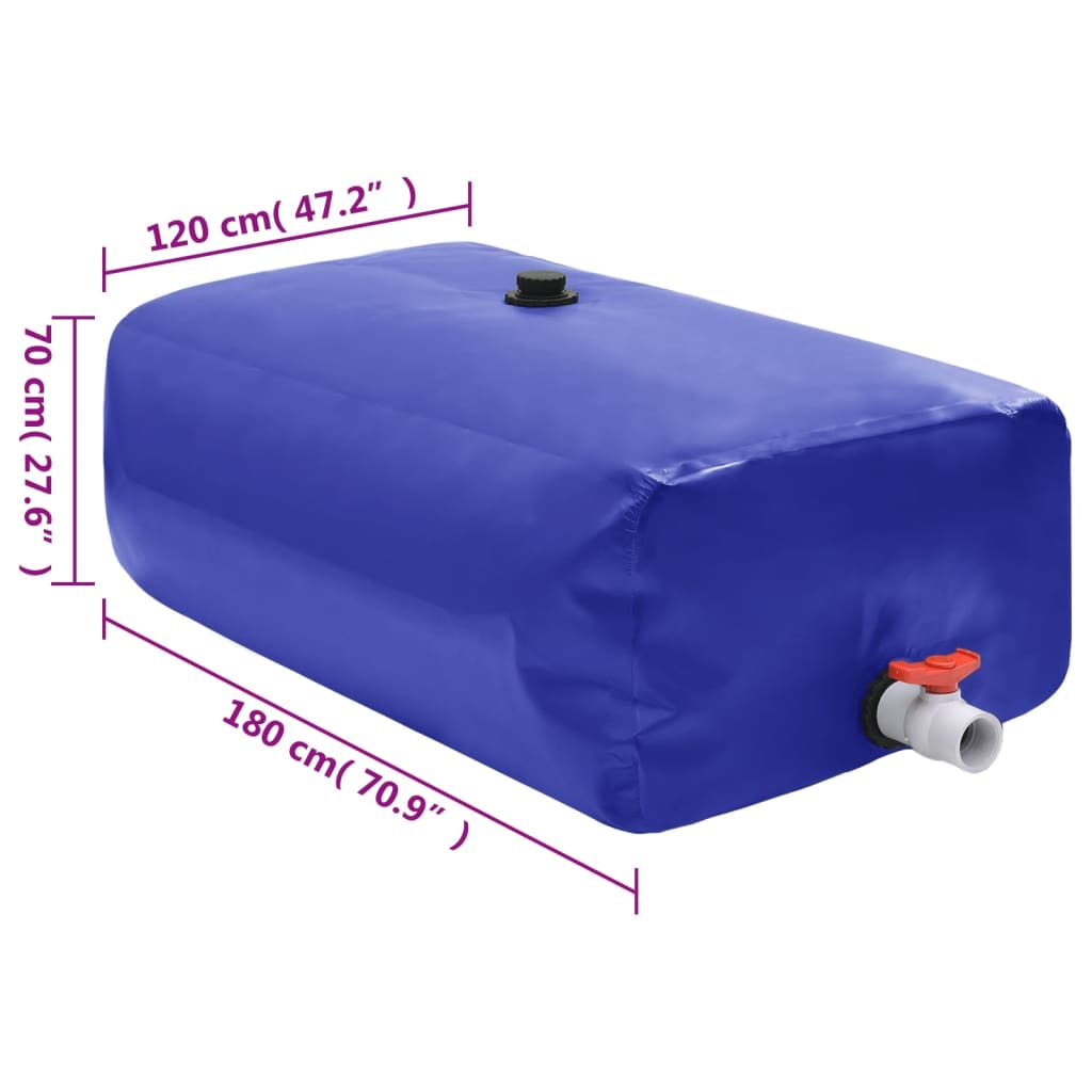 vidaXL Zbiornik na wodę deszczową, z kranikiem, składany, 1500 L, PVC