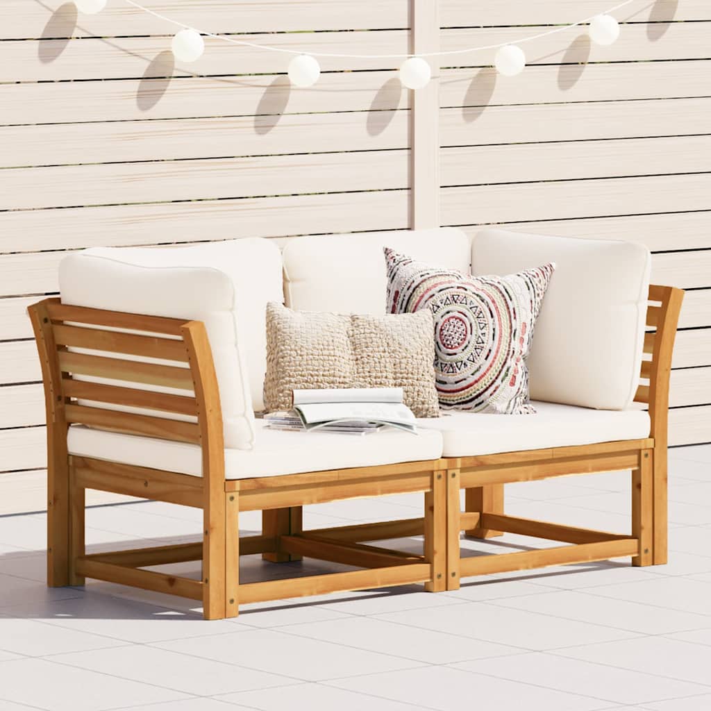 vidaXL Sofa ogrodowa z poduszkami, 2-osobowa, lite drewno akacjowe