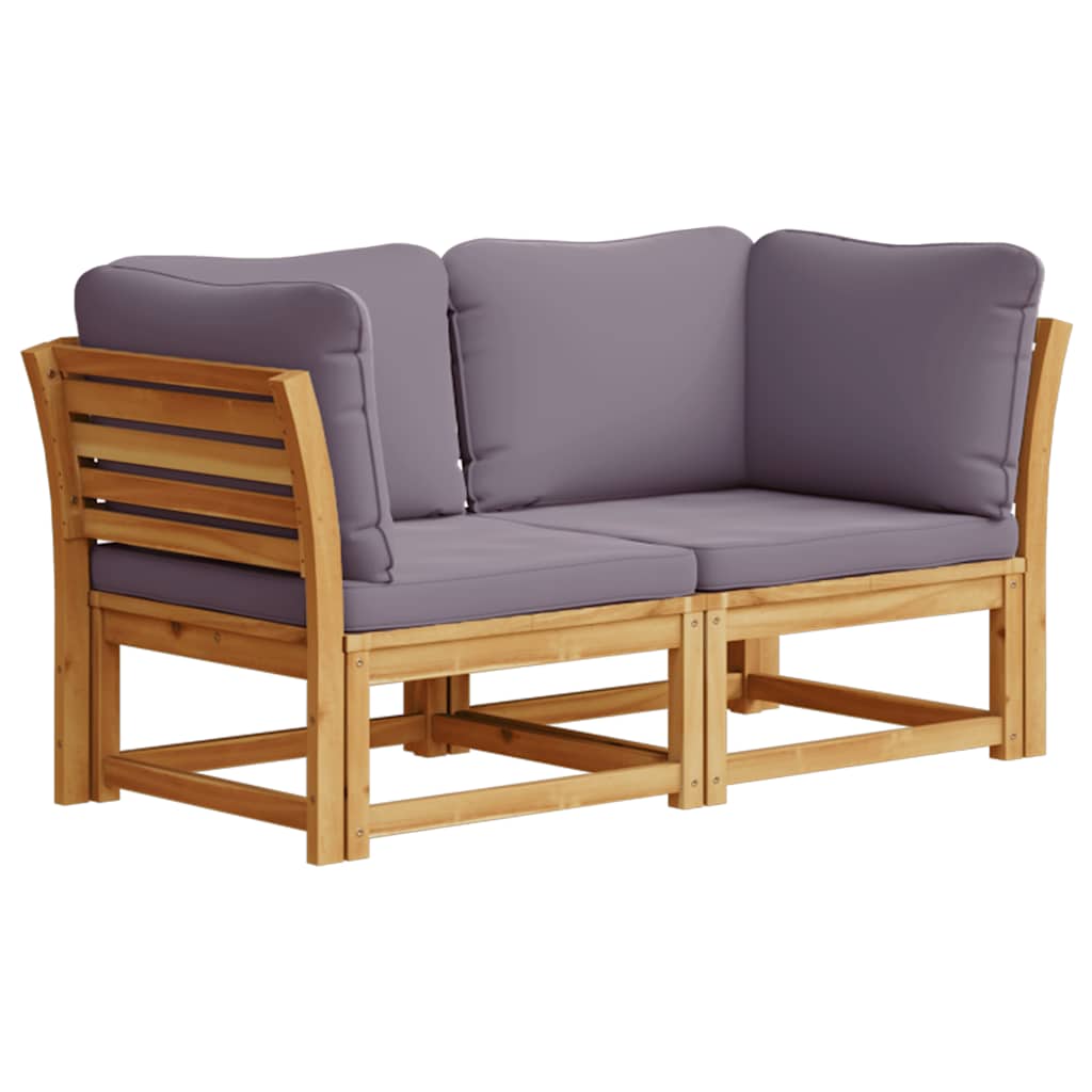 vidaXL Sofa ogrodowa z poduszkami, 2-osobowa, lite drewno akacjowe