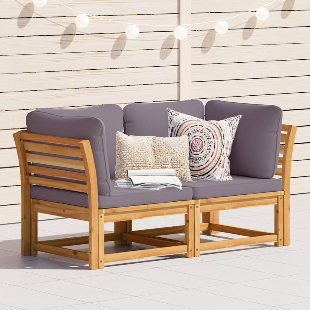 vidaXL Sofa ogrodowa z poduszkami, 2-osobowa, lite drewno akacjowe