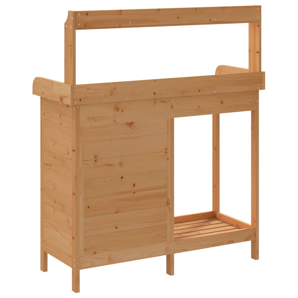 vidaXL Stolik do przesadzania roślin, z szafką, brąz, 110,5x45x124,5cm
