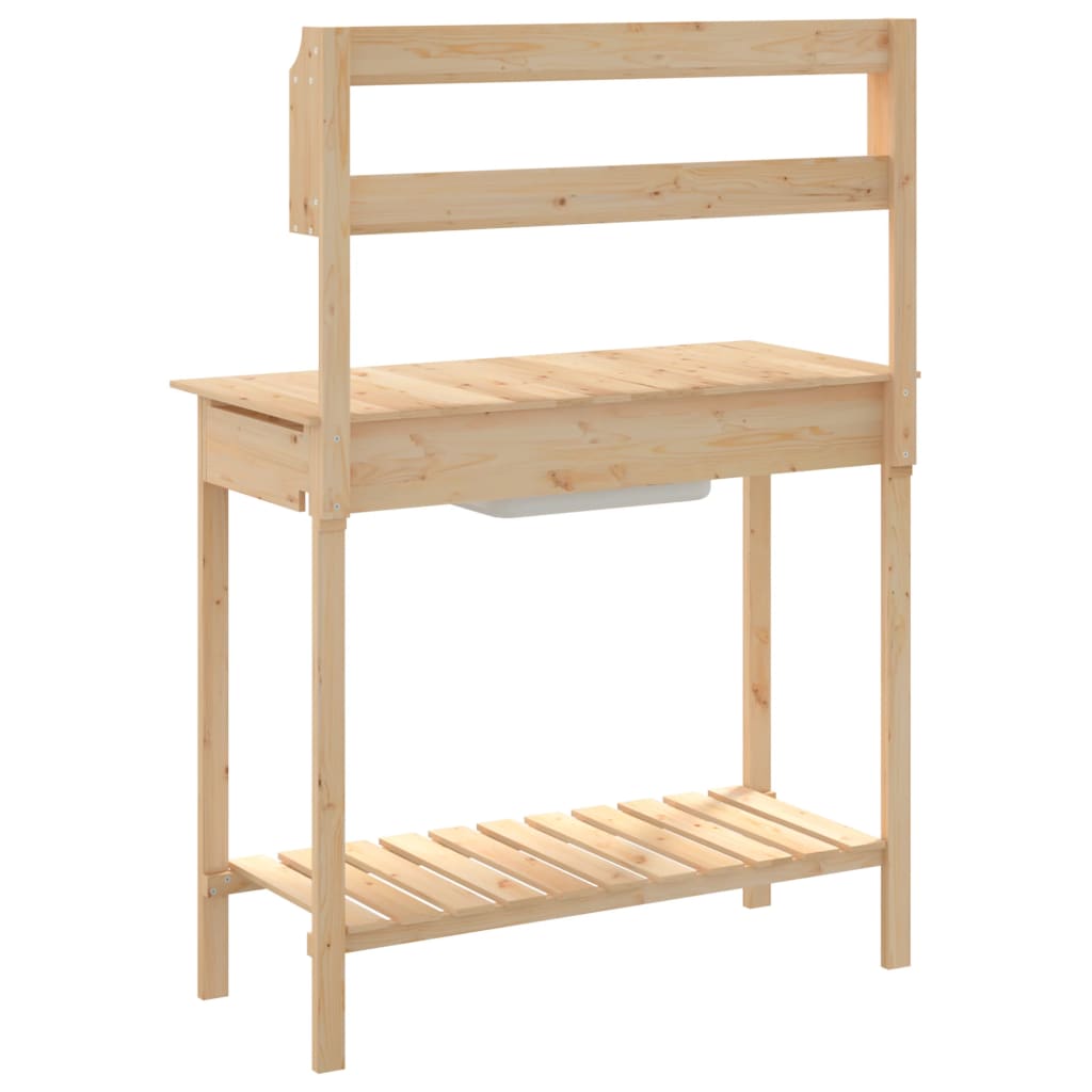 vidaXL Stolik do przesadzania roślin, ze zlewem, 147,5x44x139,5 cm