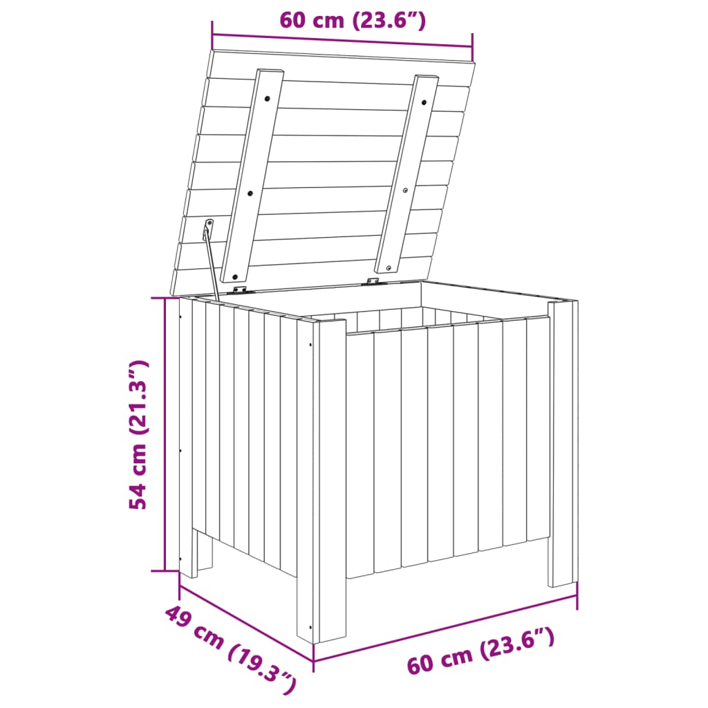 vidaXL Skrzynia z wiekiem RANA, 60x49x54 cm, lite drewno sosnowe