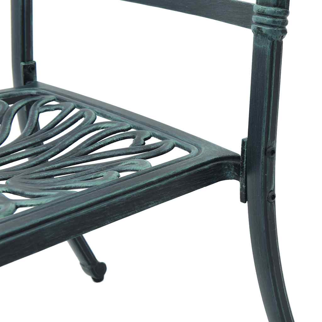 vidaXL 3-częściowy zestaw mebli bistro, zielony, odlewane aluminium