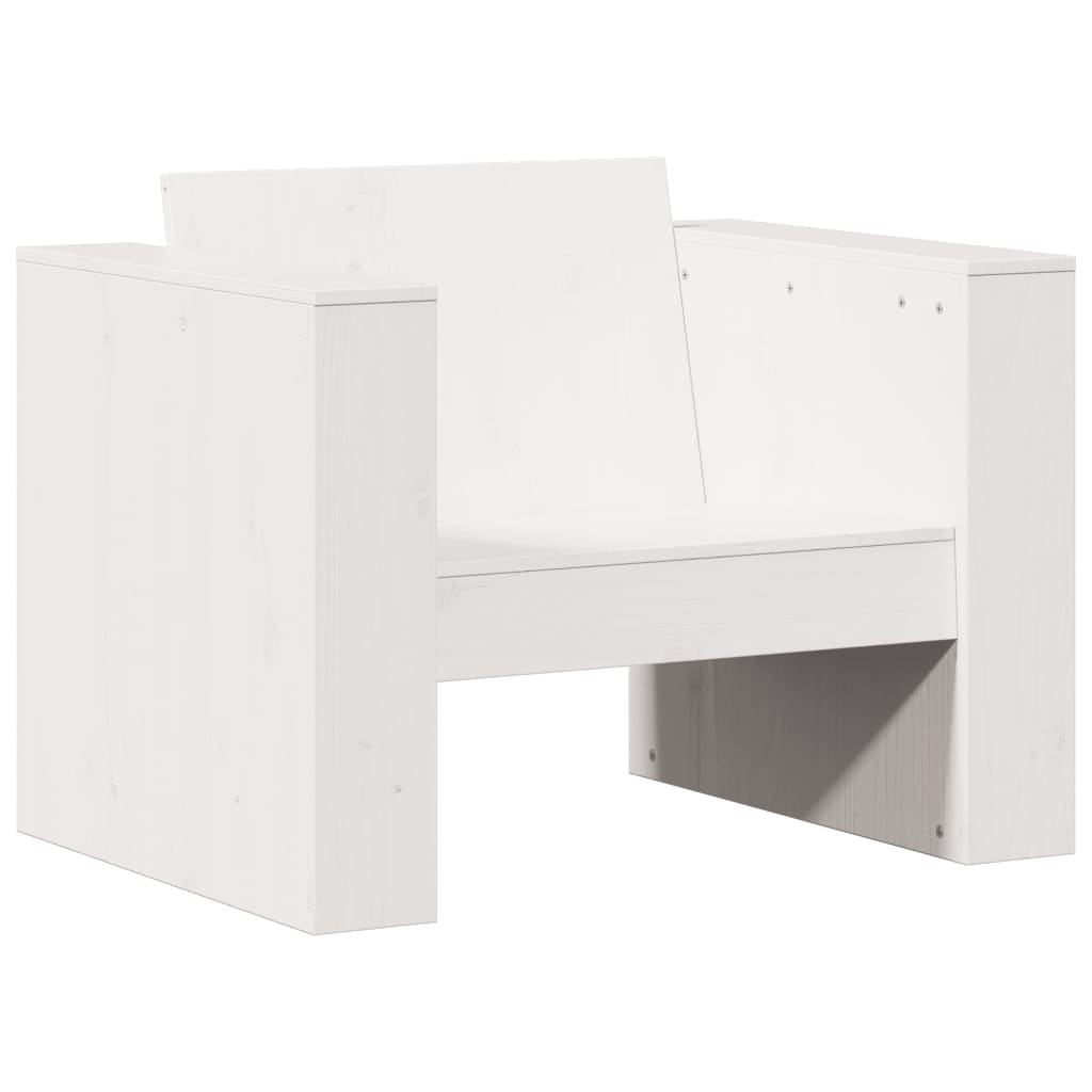 vidaXL Fotel ogrodowy, biały, 79x60x62 cm, lite drewno sosnowe