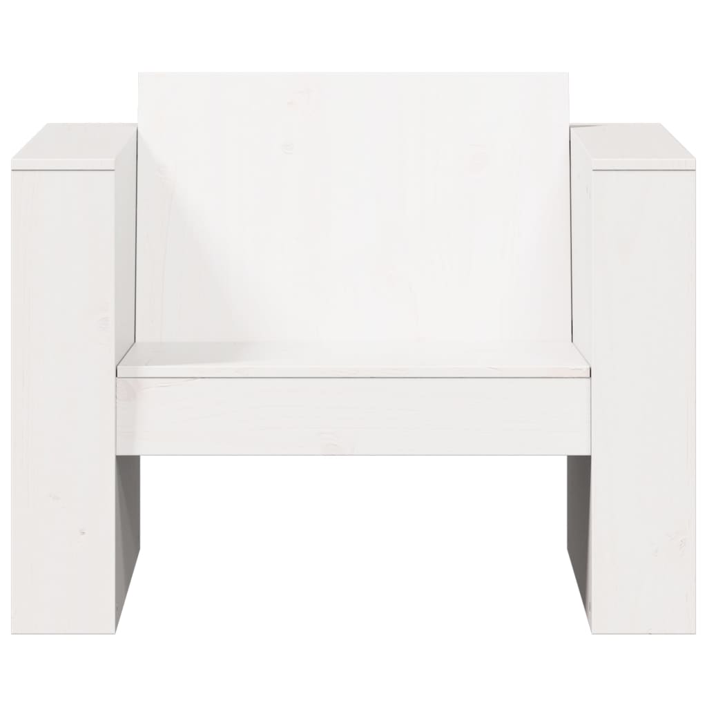 vidaXL Fotel ogrodowy, biały, 79x60x62 cm, lite drewno sosnowe