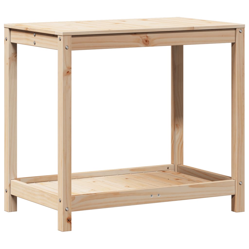 vidaXL Stolik ogrodniczy z półką, 82,5x50x75 cm, lite drewno sosnowe