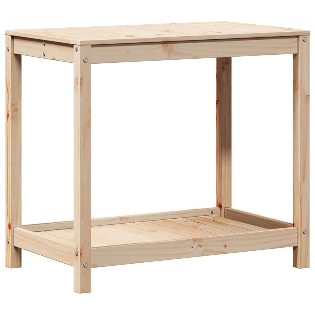 vidaXL Stolik ogrodniczy z półką, 82,5x50x75 cm, lite drewno sosnowe