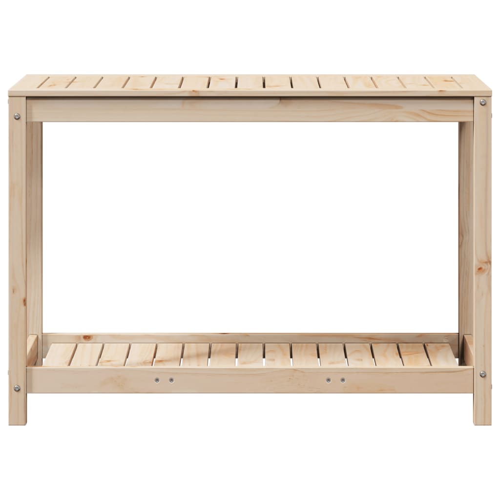 vidaXL Stolik ogrodniczy z półką, 108x50x75 cm, lite drewno sosnowe