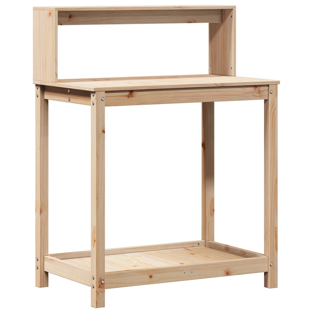 vidaXL Stolik ogrodniczy z półkami, 82,5x50x109,5 cm, drewno sosnowe
