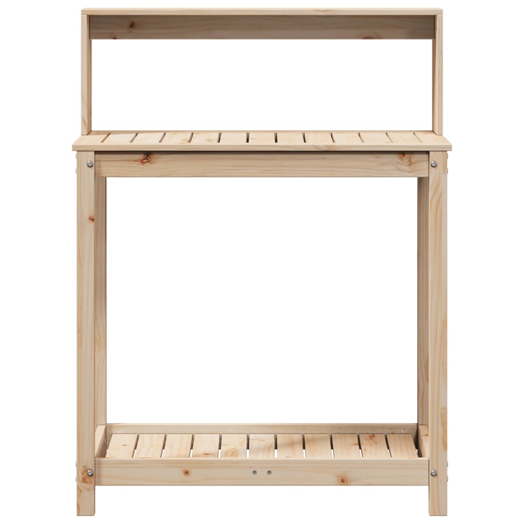 vidaXL Stolik ogrodniczy z półkami, 82,5x50x109,5 cm, drewno sosnowe