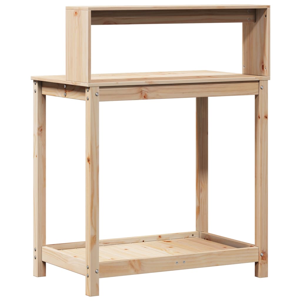 vidaXL Stolik ogrodniczy z półkami, 82,5x50x109,5 cm, drewno sosnowe