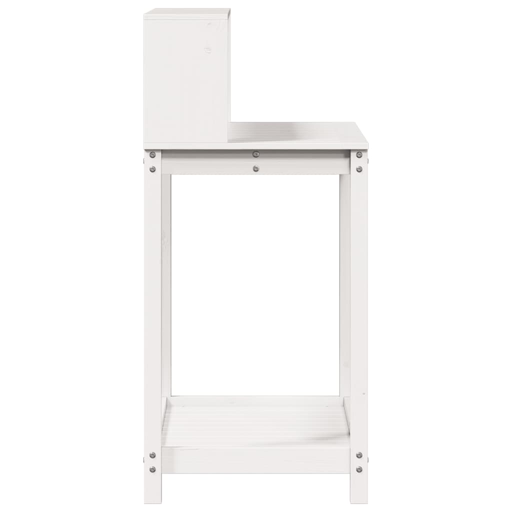 vidaXL Stolik ogrodniczy z półkami, biały, 82,5x50x109,5 cm, sosna