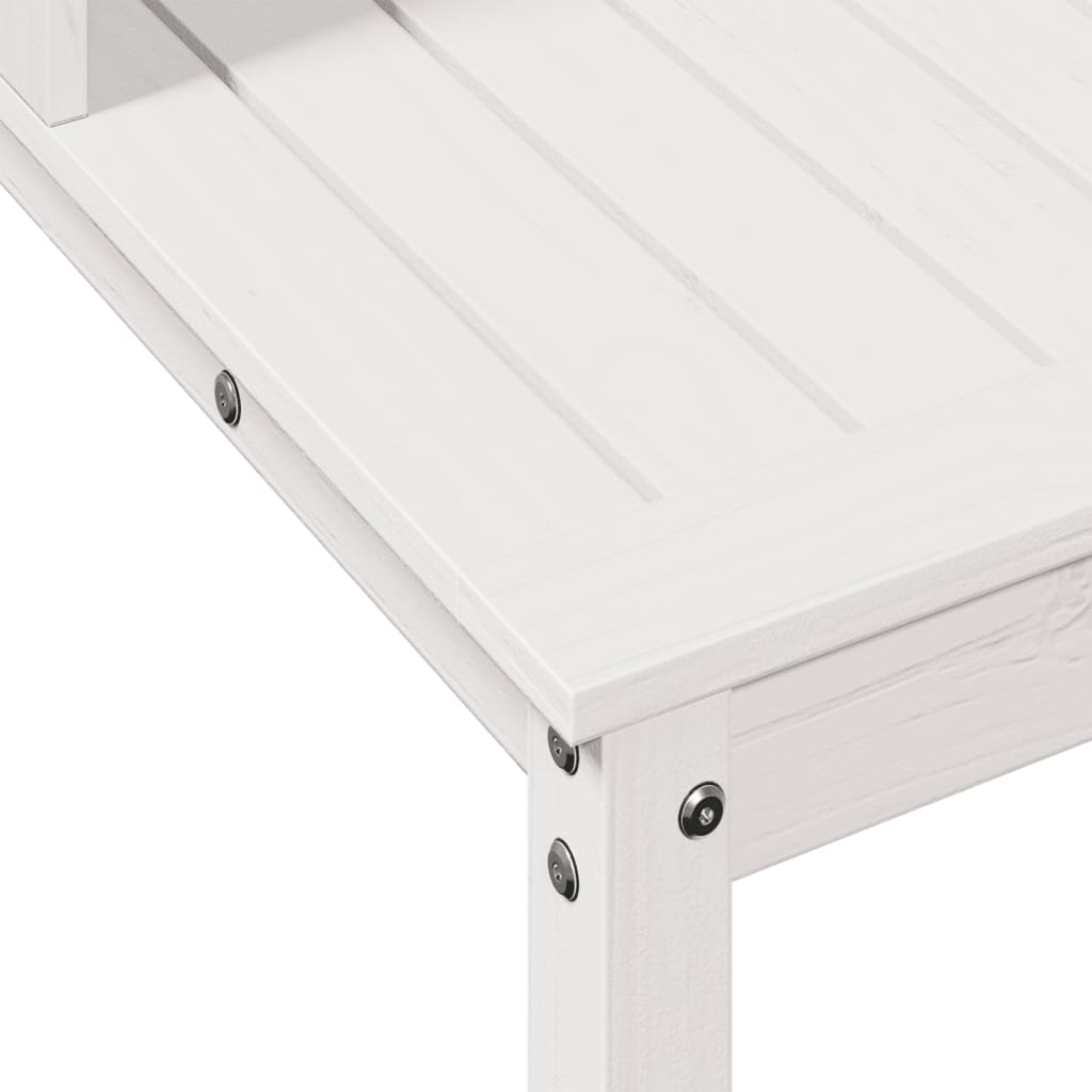 vidaXL Stolik ogrodniczy z półkami, biały, 82,5x50x109,5 cm, sosna