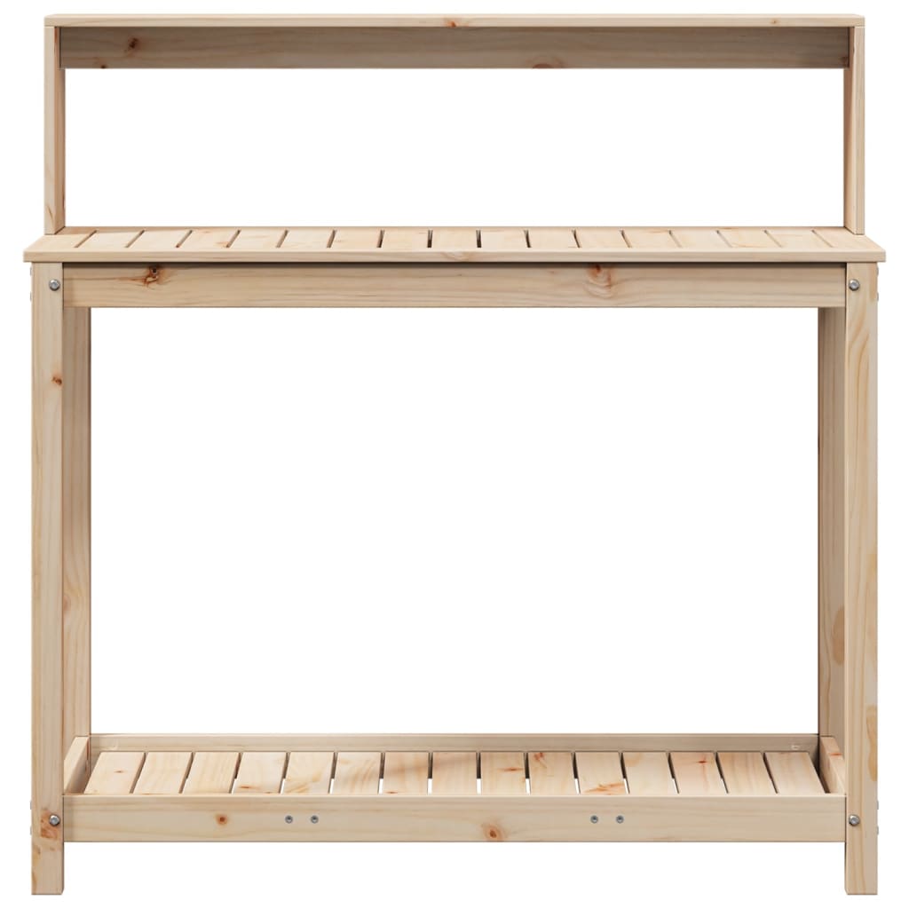 vidaXL Stolik ogrodniczy z półkami, 108x50x109,5 cm, drewno sosnowe