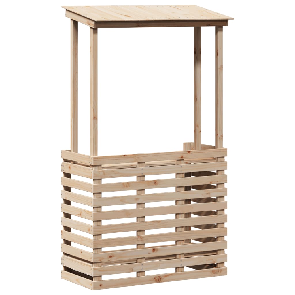 vidaXL Barowy stolik ogrodowy z daszkiem, 112,5x57x195,5 cm, drewniany
