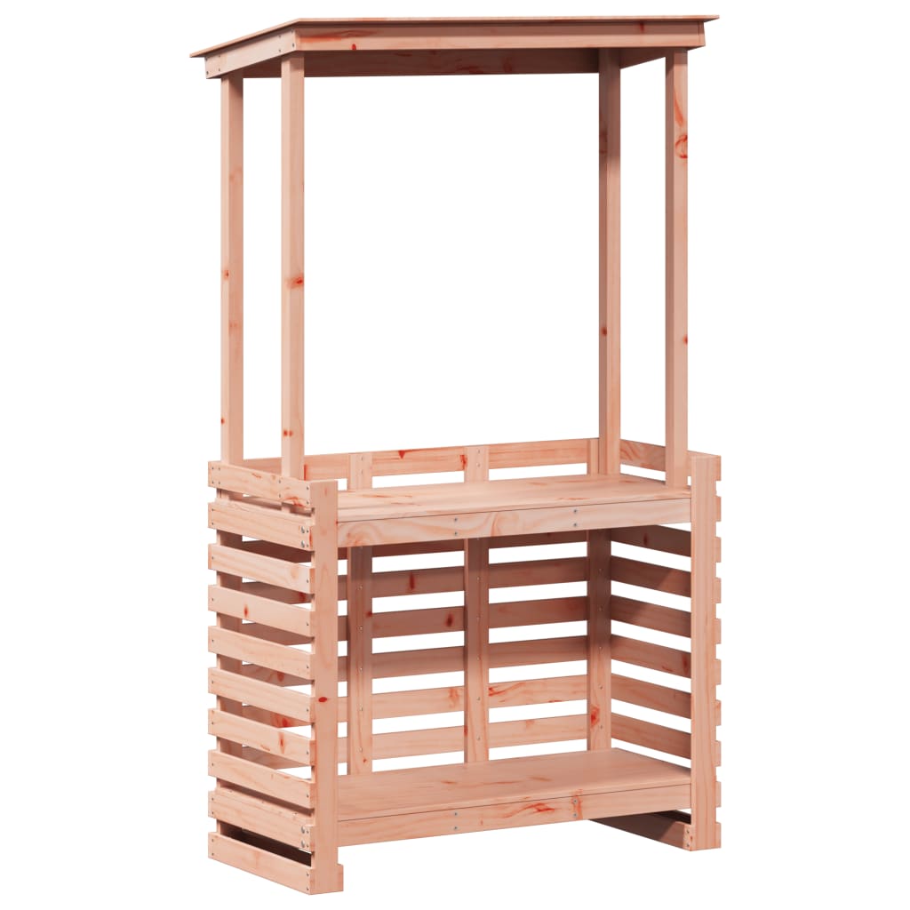 vidaXL Barowy stolik ogrodowy z daszkiem, 112,5x57x195,5 cm, drewniany