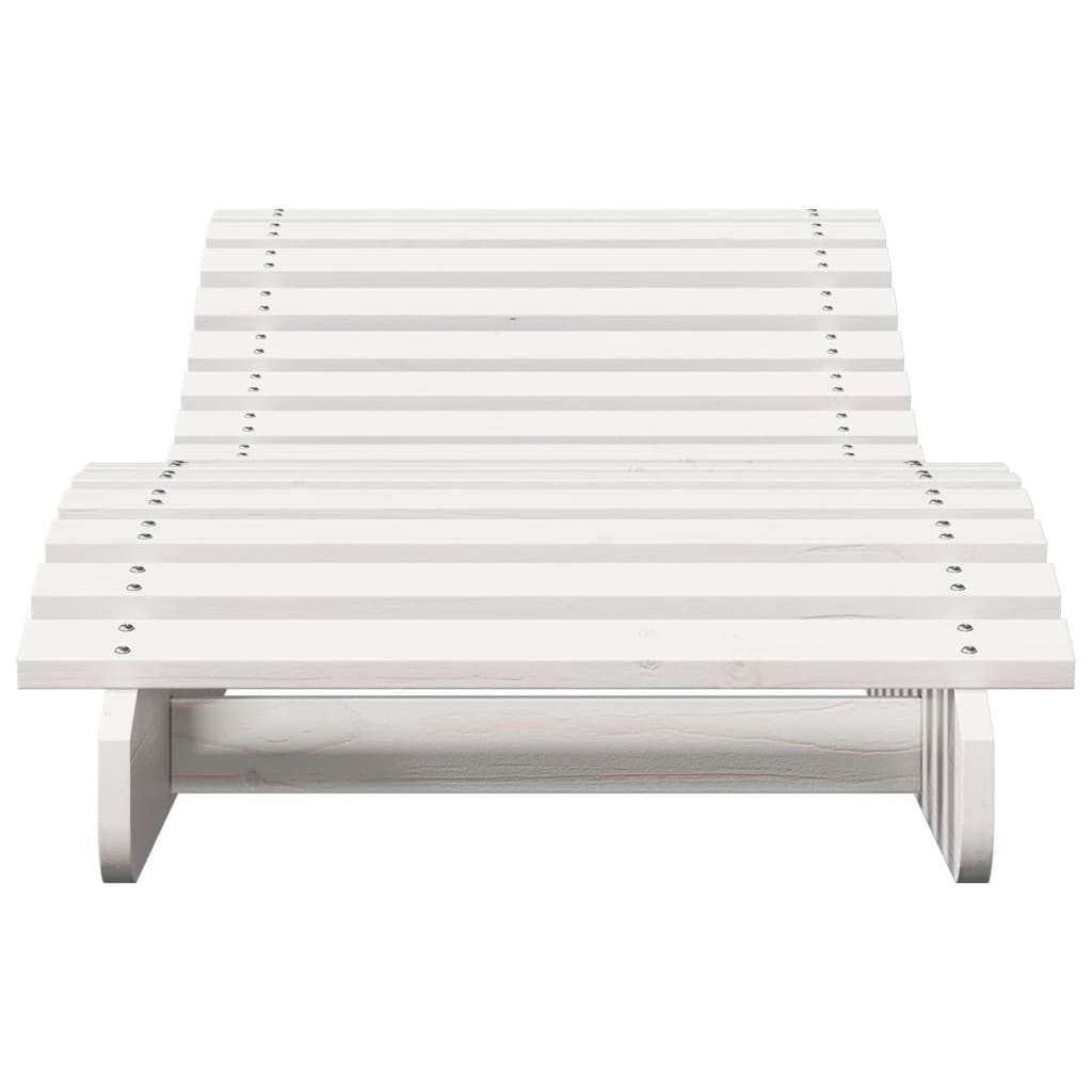 vidaXL Leżaki, 2 szt., białe, 205x60x31,5 cm, lite drewno sosnowe