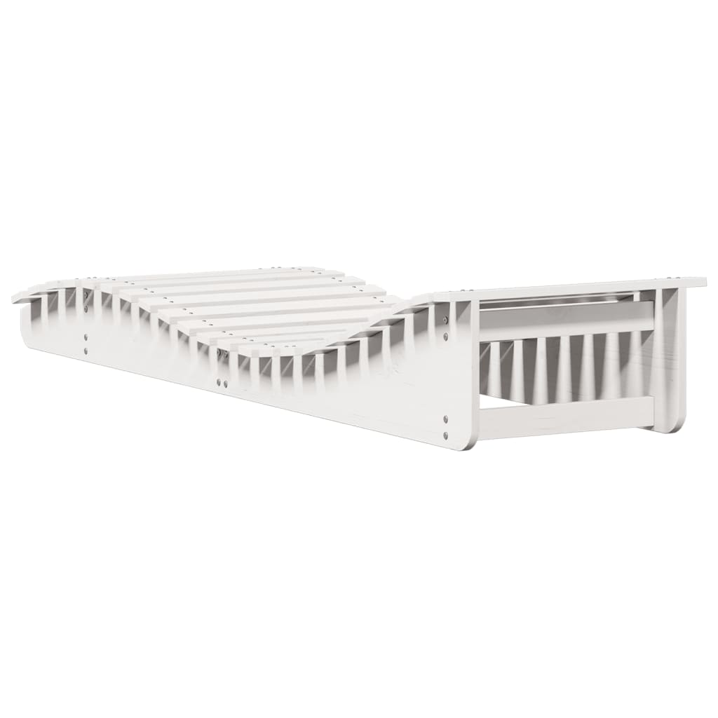 vidaXL Leżaki, 2 szt., białe, 205x60x31,5 cm, lite drewno sosnowe