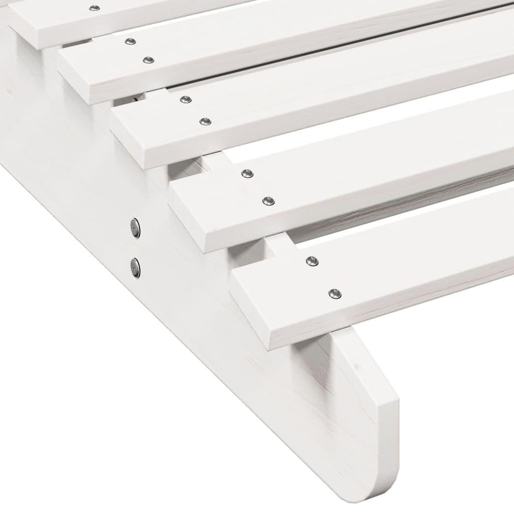 vidaXL Leżaki, 2 szt., białe, 205x60x31,5 cm, lite drewno sosnowe
