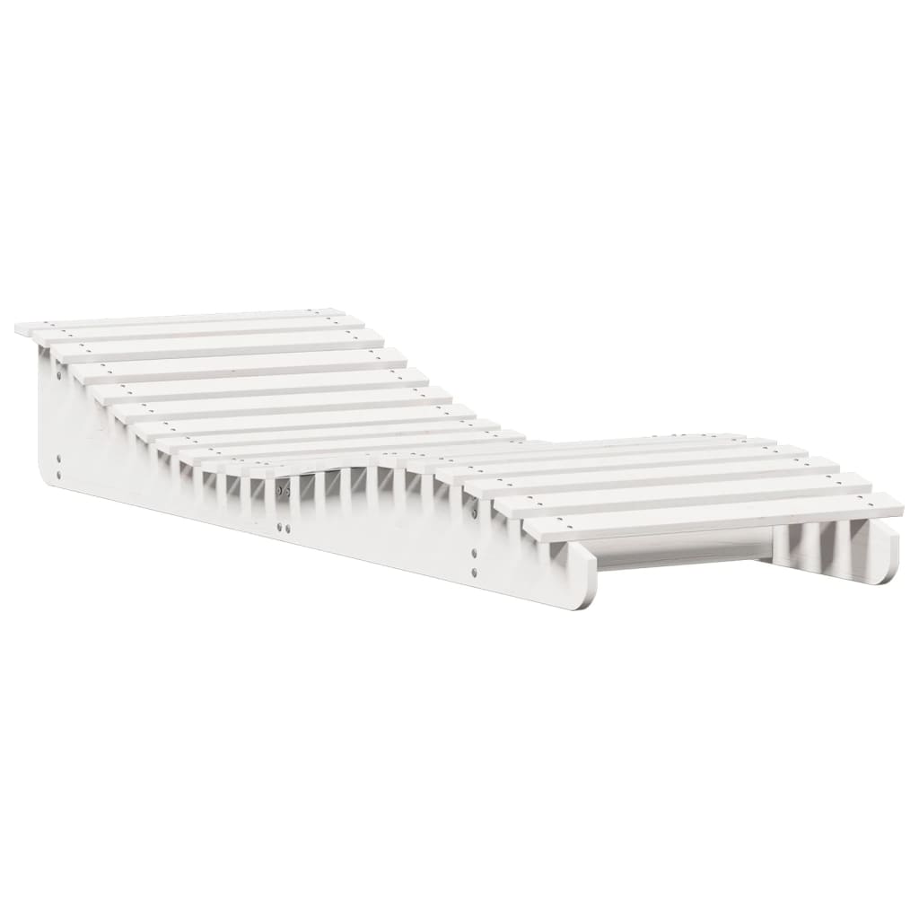 vidaXL Leżak, biały, 205x70x31,5 cm, lite drewno sosnowe