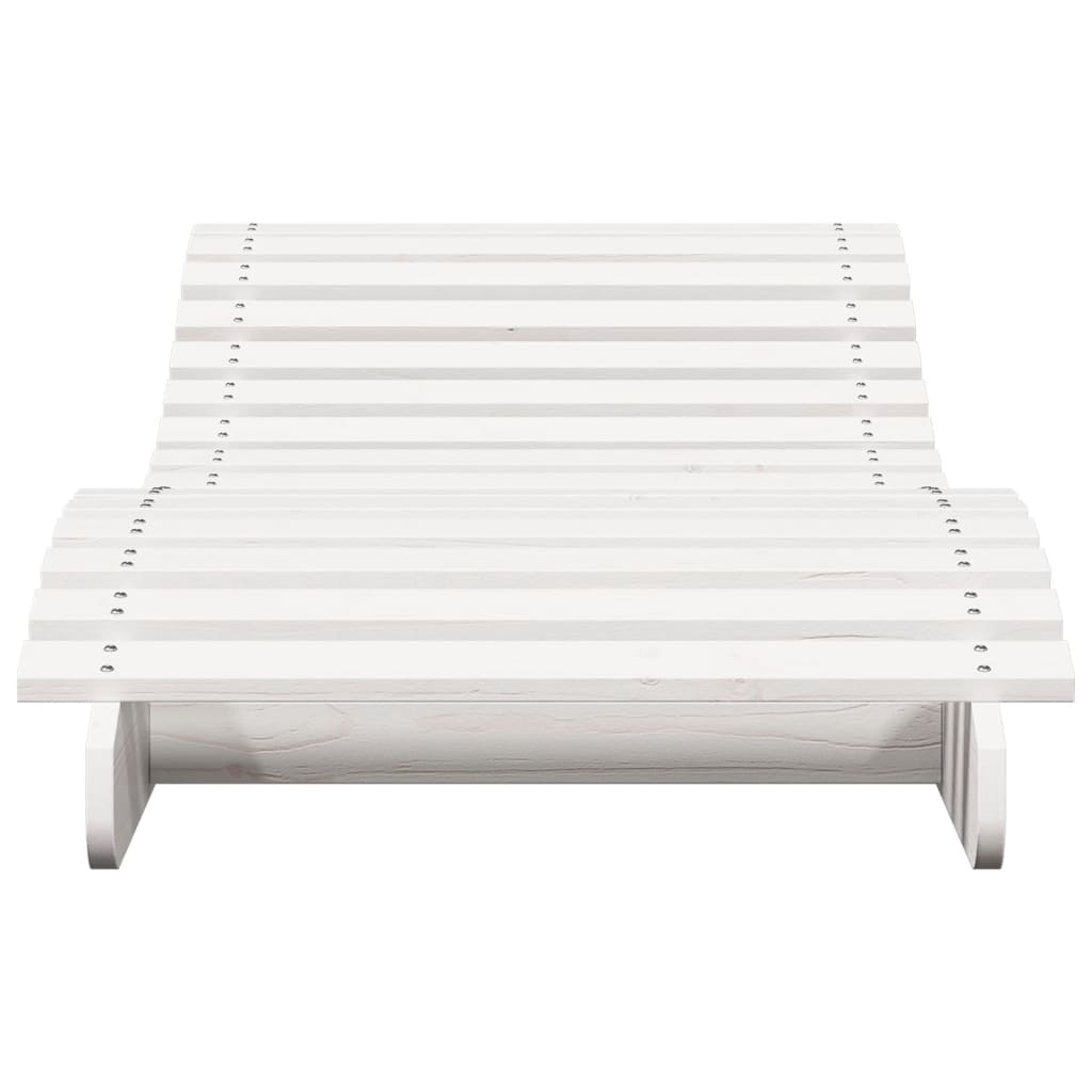 vidaXL Leżak, biały, 205x70x31,5 cm, lite drewno sosnowe