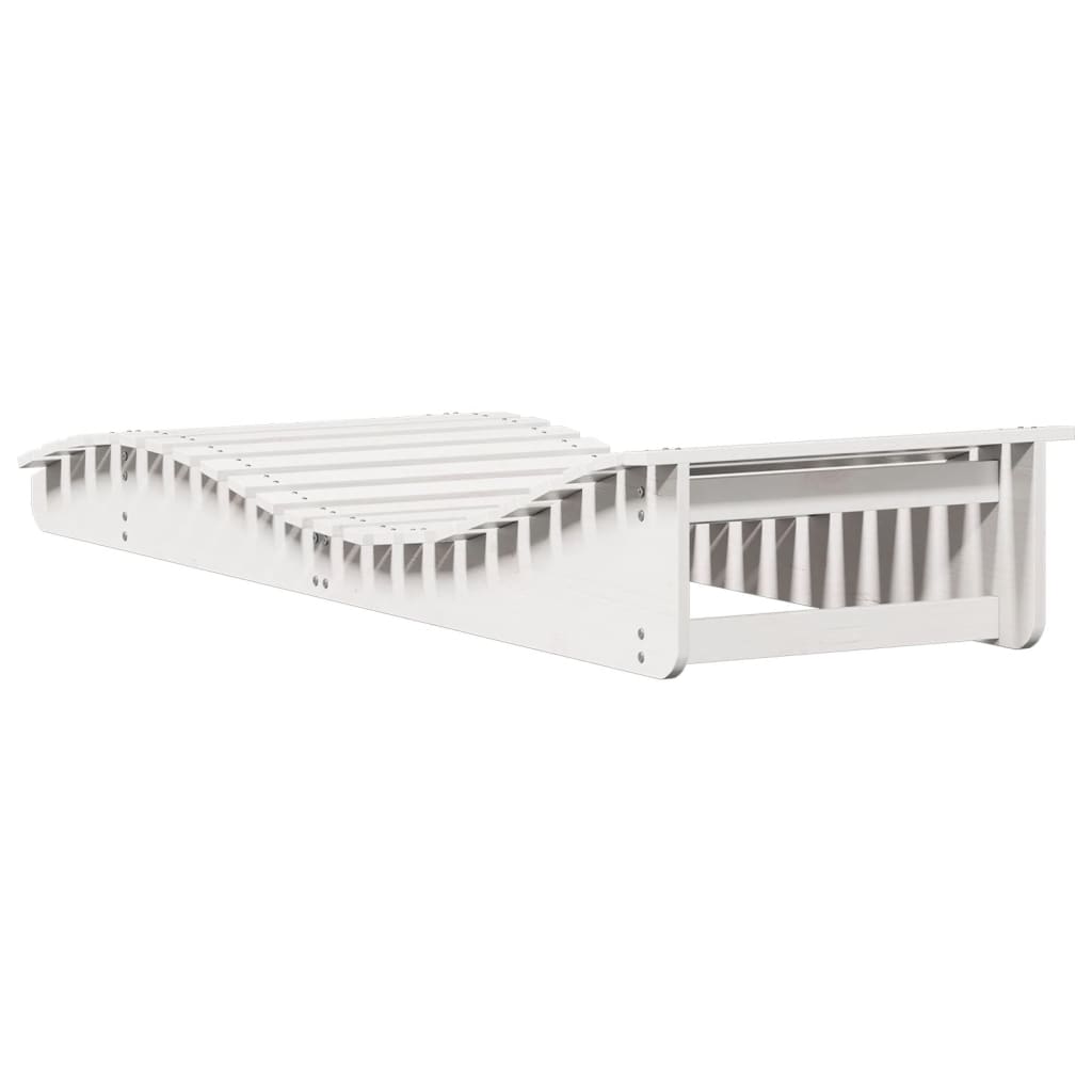 vidaXL Leżak, biały, 205x70x31,5 cm, lite drewno sosnowe