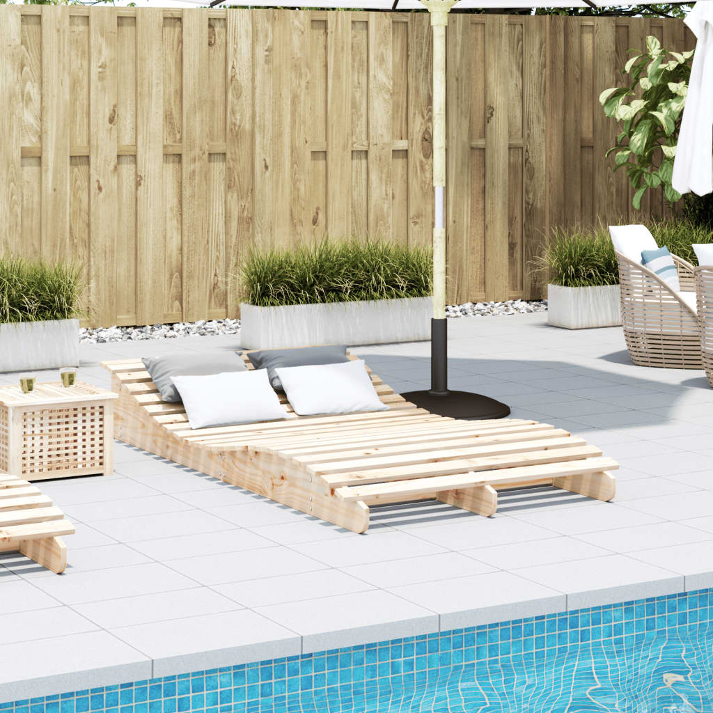 vidaXL Leżak, 205x110x31,5 cm, lite drewno sosnowe